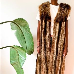 Vintage sleeveless fur jacket